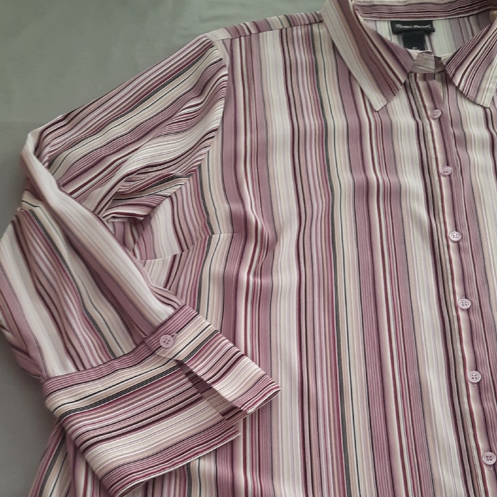 Maggie Barnes Striped Blouse 3X - Picture 4 of 12